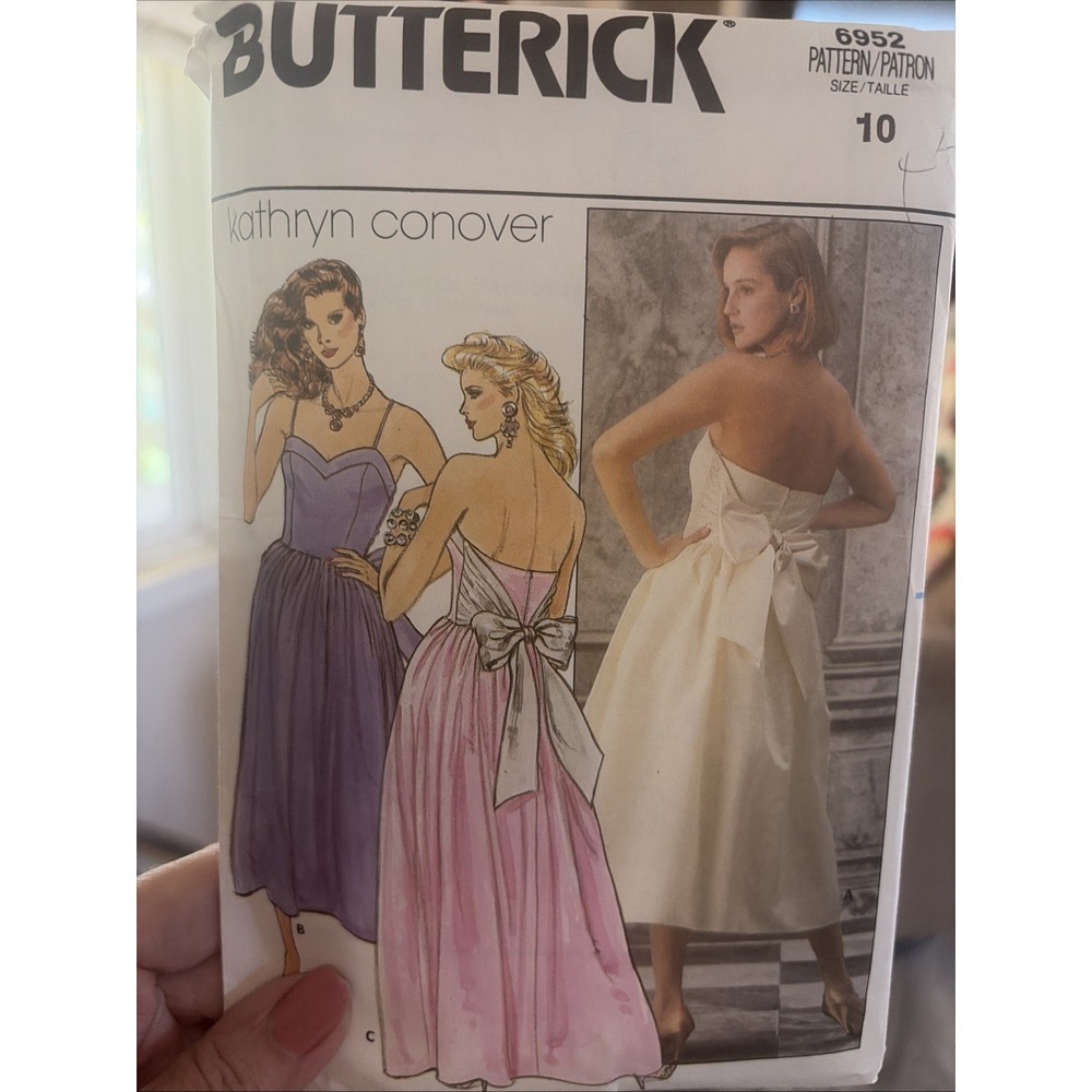 Vintage Butterick Dress Sewing Pattern 6952 Kathryn Conover Size 10 Cut Complete
